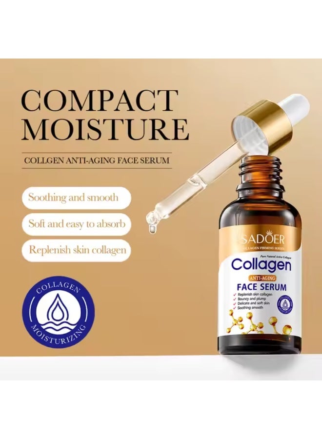 SADOER Anti-Aging Collagen Face Serum 30ml, 10X Collagen Content Replenish Skin Collagen Soothing Smooth Soft Skin, Hydrating Moisturizing Nourishing Collagen Facial Serum - Image 3
